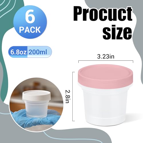 UMETASS 6 Pack 6.8oz Food Storage Containers, Plastic Containers with Twist Top Lid, Reusable Dishwasher Freezer Safe Airtight, Takeout Container - Ideal for Soup and More - Image 5