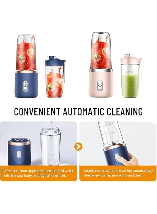 MIXDE Portable Blender : USB Rechargeable Fruit Juicer with 6 Blades Personal Blenders with Sport Lid for Home Outdoor Travel Sport Juices Shakes Smoothies (Pink) - Image 5
