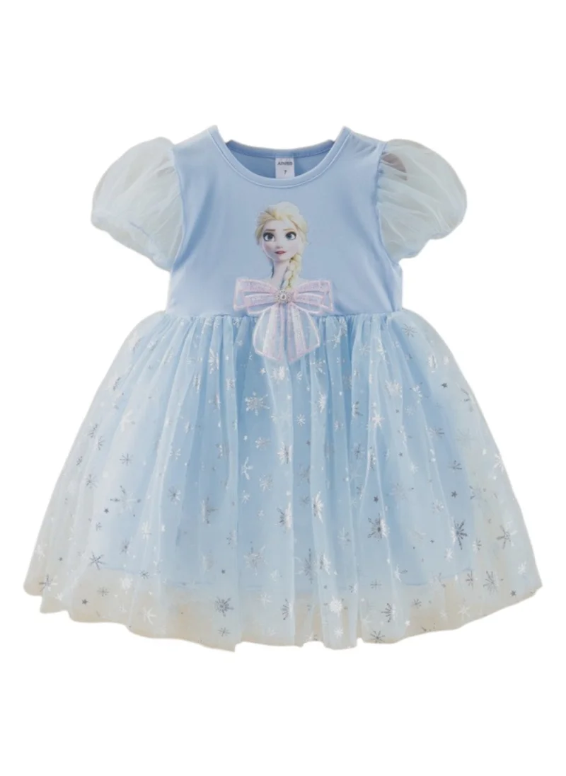 D'Daniela D' Daniela - Elsa Stardust Princess Dress with Puff Sleeves - Blue