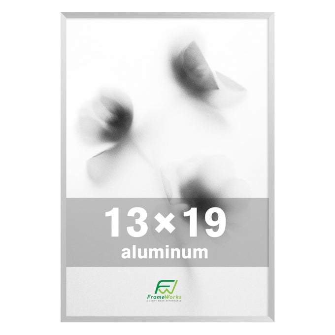 13x19 Brushed Aluminum Poster Frames Modern Brushed Metal Design wShatterproof Plexiglass Perfect for Posters Artwork Paintings Wall Displays Home or Office Decor Silver 1 Pack