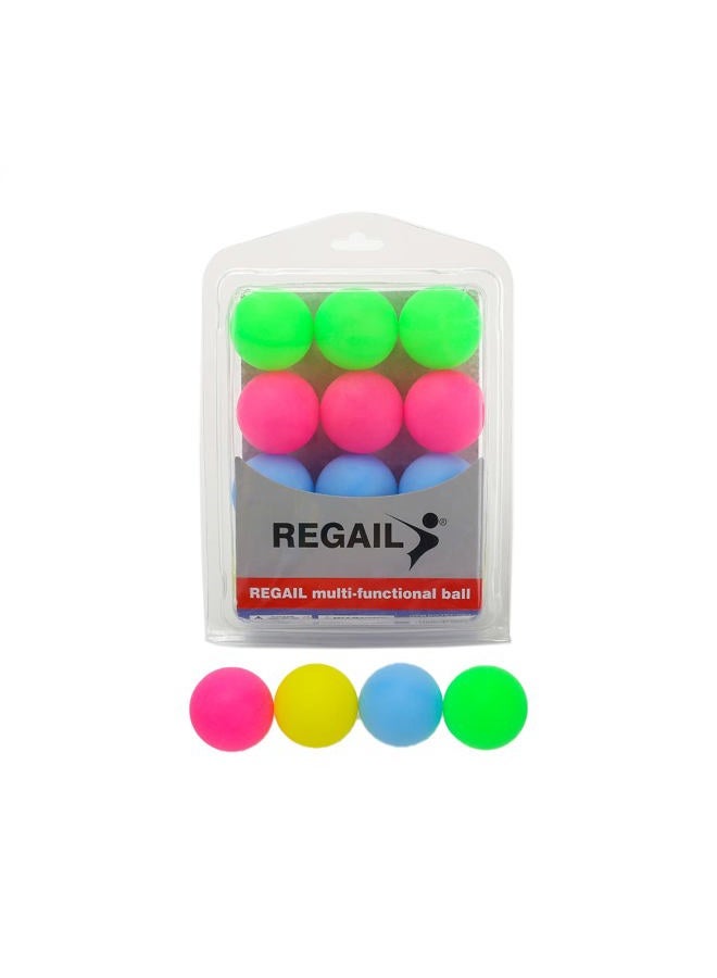 DONGKER 12 PCS Ping Pong Balls,4cm Plastic Colored Pong Balls for DIY Party Decoration Learning Activities Sport Class Carnival Games - Image 1