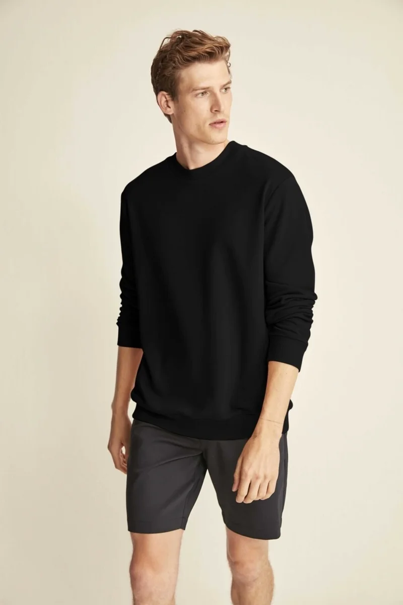 GRIMELANGE Travis Black Color Crew Neck Sweatshirt M