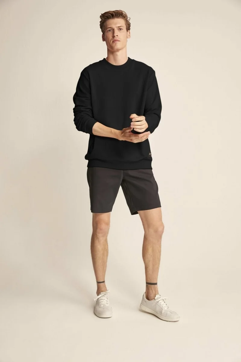 GRIMELANGE Travis Black Color Crew Neck Sweatshirt M
