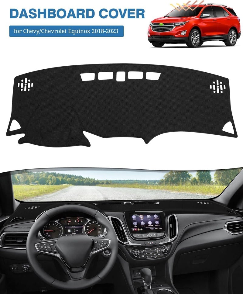 FIILINES Dash Cover for Chevy/Chevrolet Equinox 2018-2024, Dashboard Mat Cover for Equinox Accessories Sunshade Dashboard Cover Mat UV Protector No Glare Black (Without HUD) - Image 3