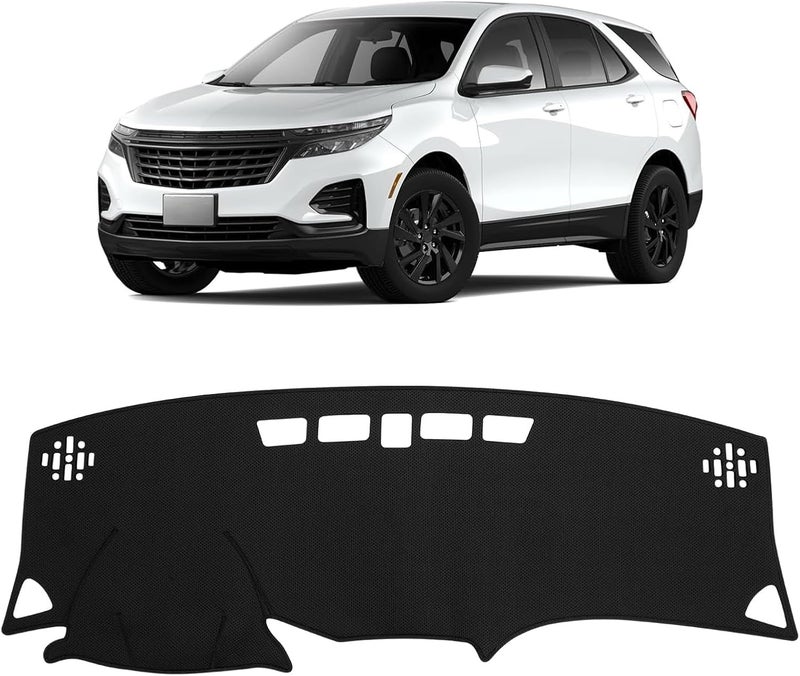 FIILINES Dash Cover for Chevy/Chevrolet Equinox 2018-2024, Dashboard Mat Cover for Equinox Accessories Sunshade Dashboard Cover Mat UV Protector No Glare Black (Without HUD) - Image 1