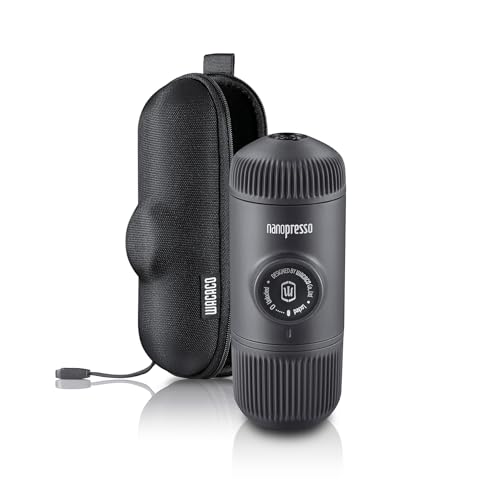 WACACO صانعة الإسبريسو المحمولة WACACO Nanopresso مع حقيبة واقية، آلة قهوة صغيرة للسفر، مثالية للتخييم والسفر والمكتب (أسود) - Image 4
