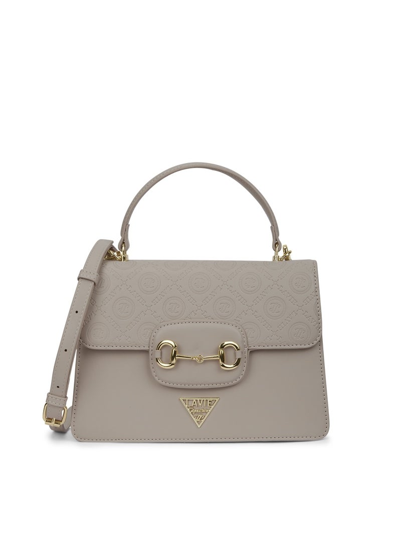 Lavie Signature Women's Sedona 3C Flap Satchel (Beige) - Image 1