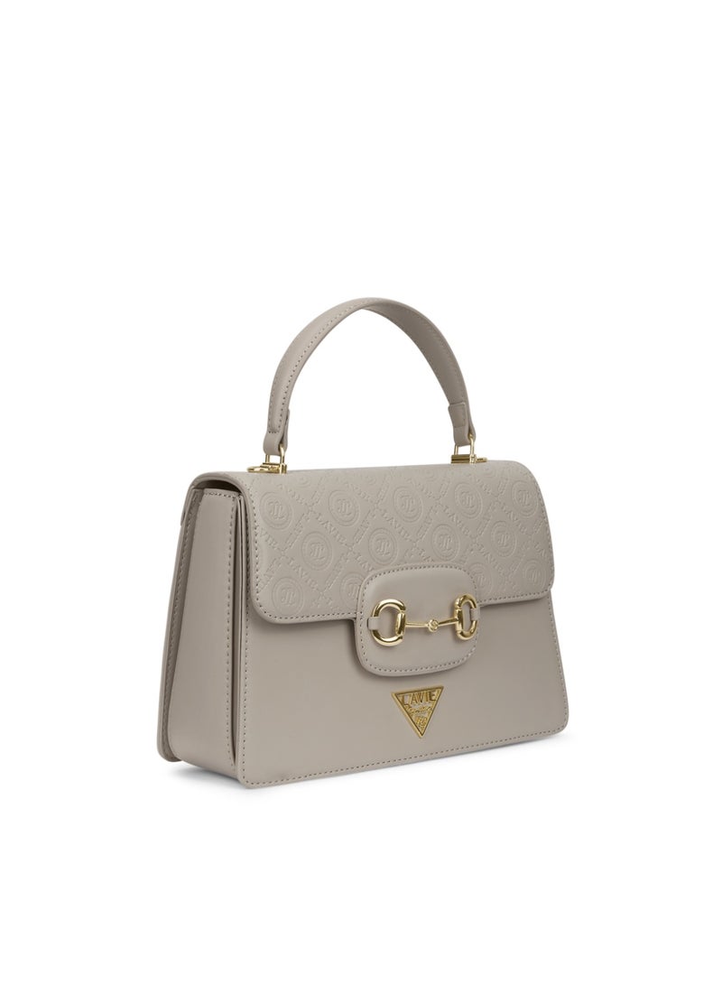 Lavie Signature Women's Sedona 3C Flap Satchel (Beige) - Image 4