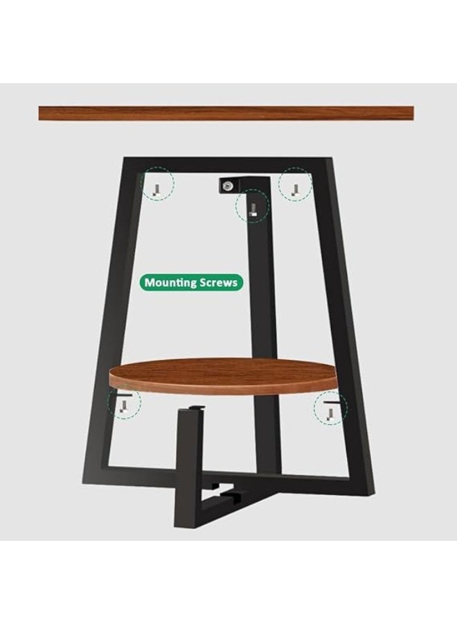 Modern round coffee table with storage shelf, two-tier side table, wooden top, black metal frame, small table suitable for living room, bedroom, next to sofa, office, apartment, home furniture - Image 3