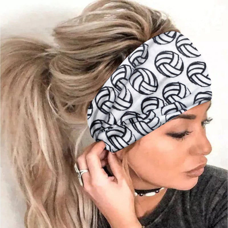Women Fashion Ball Print Elastic Headband,1PC Wrap Hair Bandana Headband - Image 1