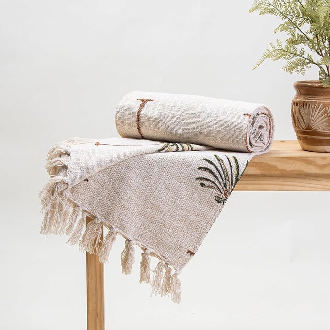 HANDMADE COTTON HAND BLOCK FLORAL PRINT THROW BLANKET FOR SOFA COUCH SOFA CAR 50X60 INCHES MULTICOLOR_06