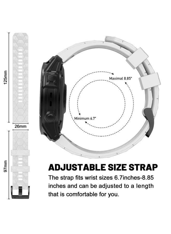 MYSNBKN Fenix 7X Strap 26mm Silicone bands for Garmin Fenix 8 51mm/Fenix 7X/Fenix 6X/Fenix 6X Pro/Fenix 5X/Fenix 5X Plus/Fenix 3/Fenix 3 HR(Quick Fit) - Image 2