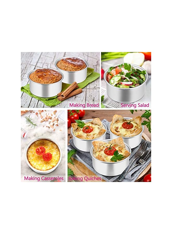 S-TOP 4 Inch Small Cake Pan Set of 4, Stainless Steel Mini Round Smash Cake Baking Pans, Non-Toxic & Healthy, Mirror Finish & Dishwasher Safe - Image 5
