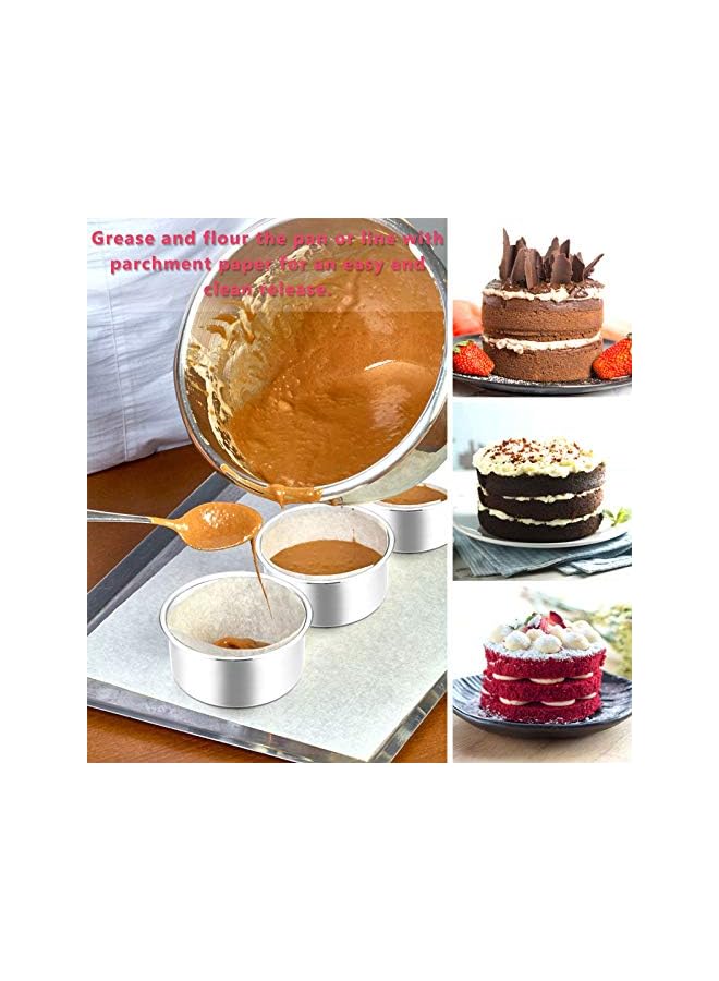 S-TOP 4 Inch Small Cake Pan Set of 4, Stainless Steel Mini Round Smash Cake Baking Pans, Non-Toxic & Healthy, Mirror Finish & Dishwasher Safe - Image 3