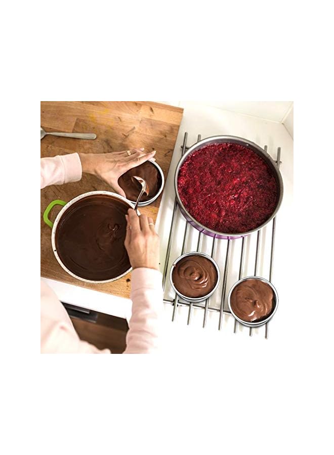 S-TOP 4 Inch Small Cake Pan Set of 4, Stainless Steel Mini Round Smash Cake Baking Pans, Non-Toxic & Healthy, Mirror Finish & Dishwasher Safe - Image 4