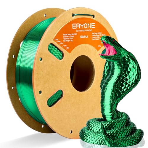 ERYONE Silk PLA Filament for 3D Printer, 1.75mm +/- 0.03mm, 1kg (2.1LBS)/Spool, Silk Green - Image 1