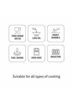 ALDA Alda Vitale Triply Stainless Steel Fry Pan 22 Cm, Silver (Induction & Gas Friendly)  - Image 5