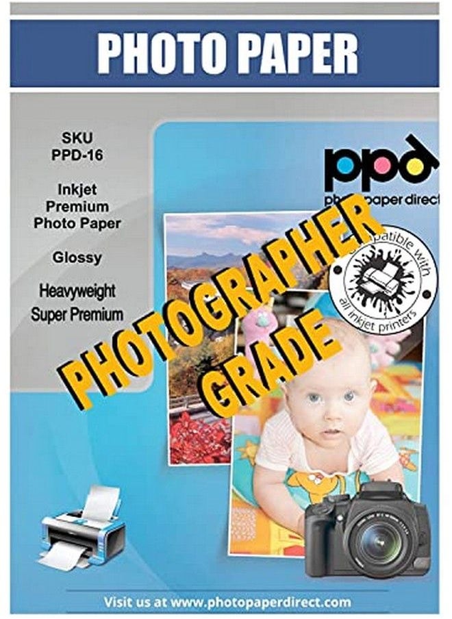 ppd Ppd 50 Sheets Inkjet Super Premium Glossy Photo Paper 11X17 68Lbs 255Gsm 10.5Mil Tabloid Size Microporous Professional Photographer Grade Instant Dry Fade And Water Resistant (Ppd1650)  - Image 1