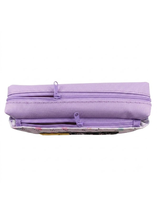 Multi-Compartment Quilted Pencil Case with 3D Guitar Patch Multicolour 1 Piece HA-6818 - Image 2