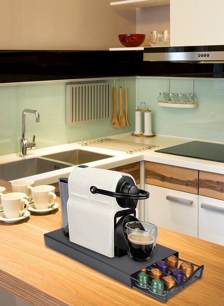 1Chase 40 Nespresso Coffee Capsule Holder With Drawer- Black, For Home ,Kitchen, Office and Counter Organizer - Image 4