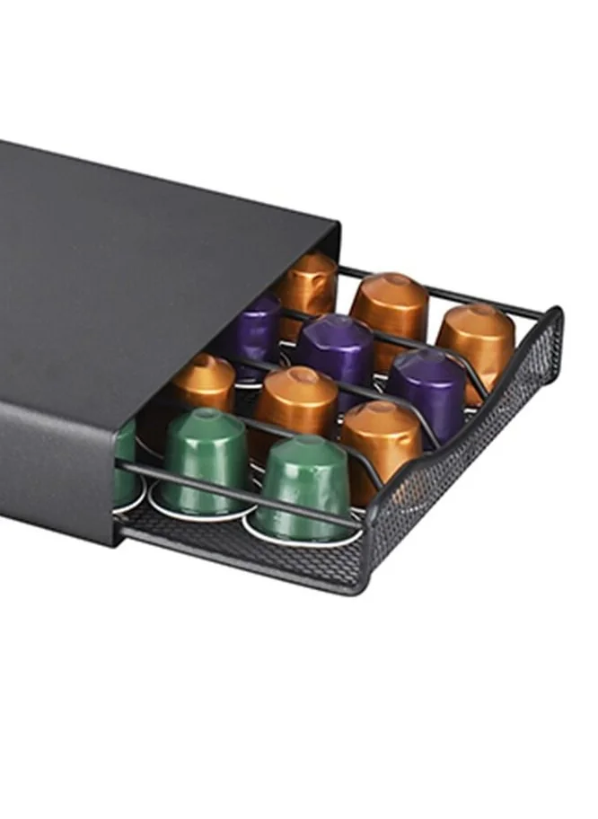 1Chase 40 Nespresso Coffee Capsule Holder With Drawer- Black, For Home ,Kitchen, Office and Counter Organizer