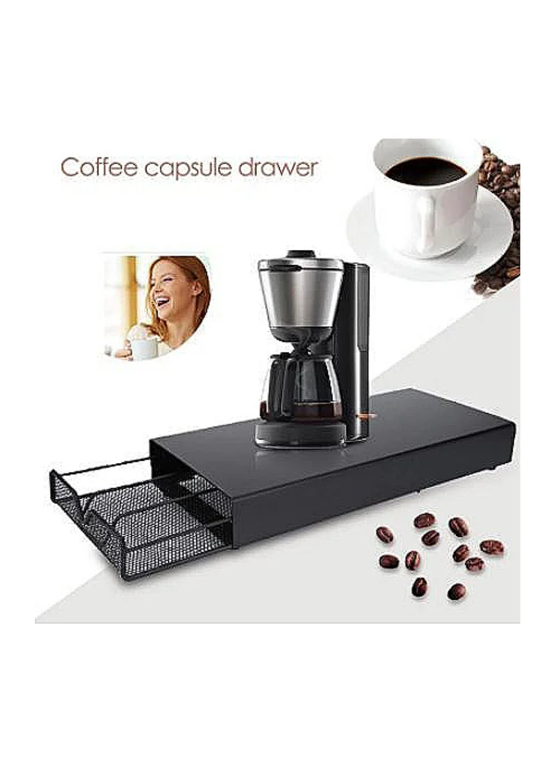 1Chase 40 Nespresso Coffee Capsule Holder With Drawer- Black, For Home ,Kitchen, Office and Counter Organizer