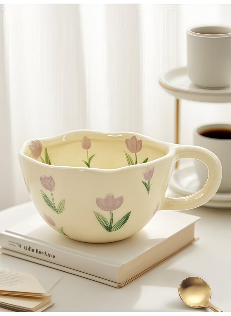 Ceramic Coffee Mug Flower Style Mugs Home Office Breakfast Mug Milk Cup - Image 5