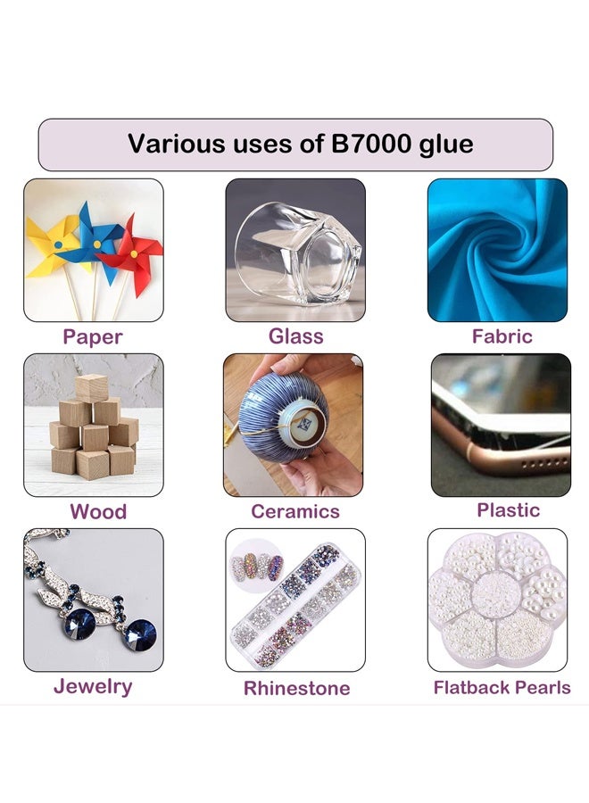 قطعتان من غراء شفاف B7000 سعة 50 مل لأحجار الراين والأقمشة وإصلاح الهواتف وفنون الأظافر والخشب والزجاج والحلي - Image 5