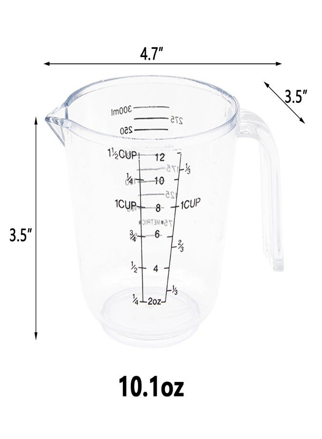 Tamnjvrr Plastic 1 ½ Cup Measuring Cup Stackable Liquid Measuring Cup with ML and Cups Measures - Image 2