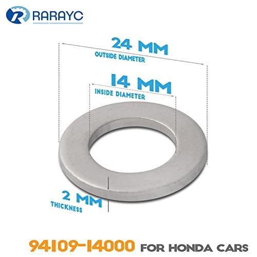 RARAYC 50 pcs Oil Crush Washers Drain Plug Gaskets Replacement for Honda 94109-14000 Accord Civic CR-X CR-Z CR-V and More - Image 2