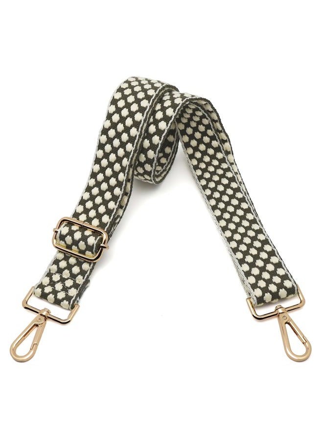 Kolti Purse Strap Replacement Crossbody Handbag Stripe Wide Adjustable, Gold Buckle-413, 1.5 inches wide x 30” to 62” long - Image 1