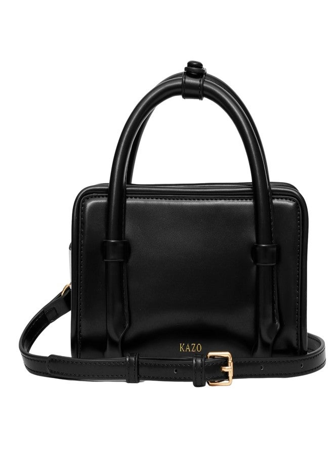 Kazo Bag Black Structured Shoulder Handbag | Premium Faux Leather Purse - Image 1