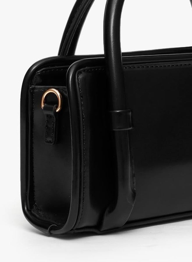 Kazo Bag Black Structured Shoulder Handbag | Premium Faux Leather Purse - Image 5