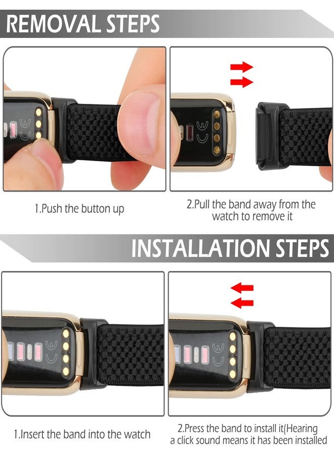 TumpCez Elastic Nylon Bands Compatible with Fitbit Luxe Bands for Women Men,Stretchy Adjustable Breathable Comfortable Sports Replacement Straps Wristband for Fitbit Luxe - Image 4