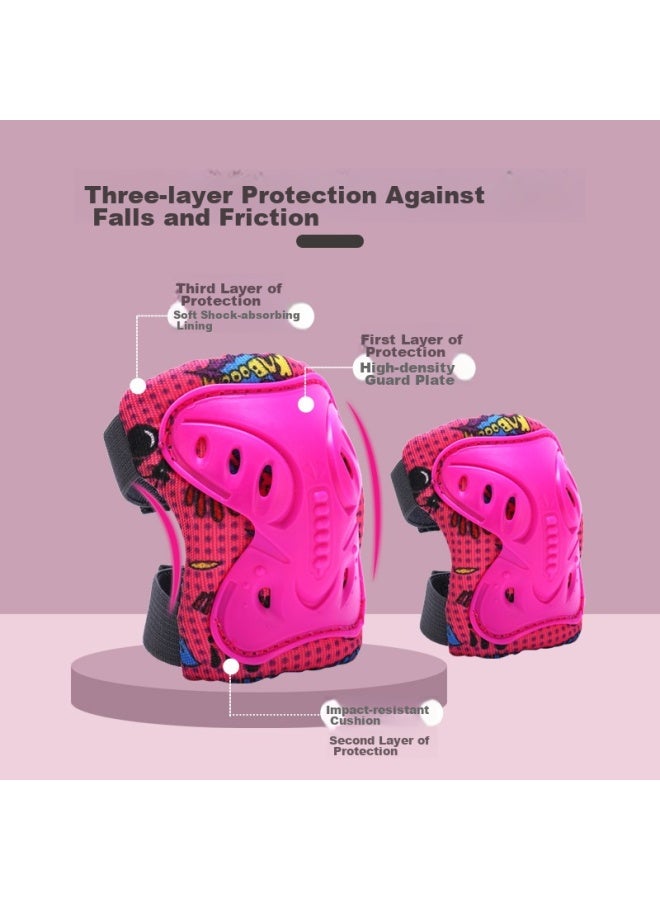 General Step Children's Roller Skating Protective Gear Skateboard Balance Bike Skates Riding Helmets Knee Pads Protective Gear Fall All Sets. - Image 4