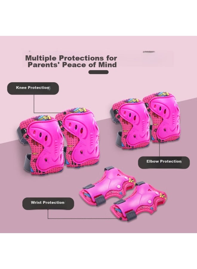 General Step Children's Roller Skating Protective Gear Skateboard Balance Bike Skates Riding Helmets Knee Pads Protective Gear Fall All Sets. - Image 1
