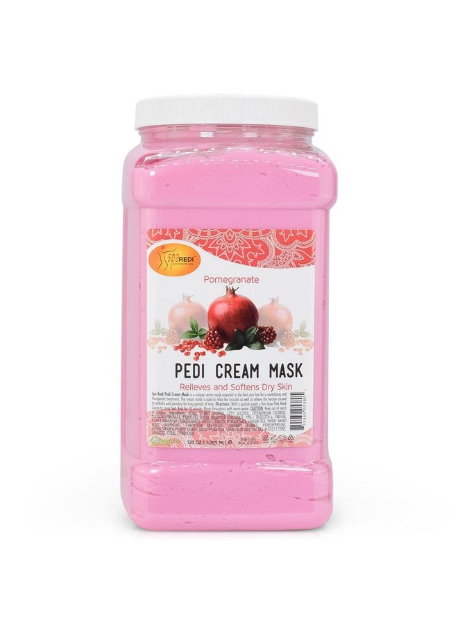 spa REDI - Body And Foot Cream Mask, Pomegranate, 128 Oz - Pedicure Massage For Tired Feet And Body, Hydrating, Fresh Skin - Infused With Hyaluronic Acid, Amino Acids, Panthenol, Comfrey Extract