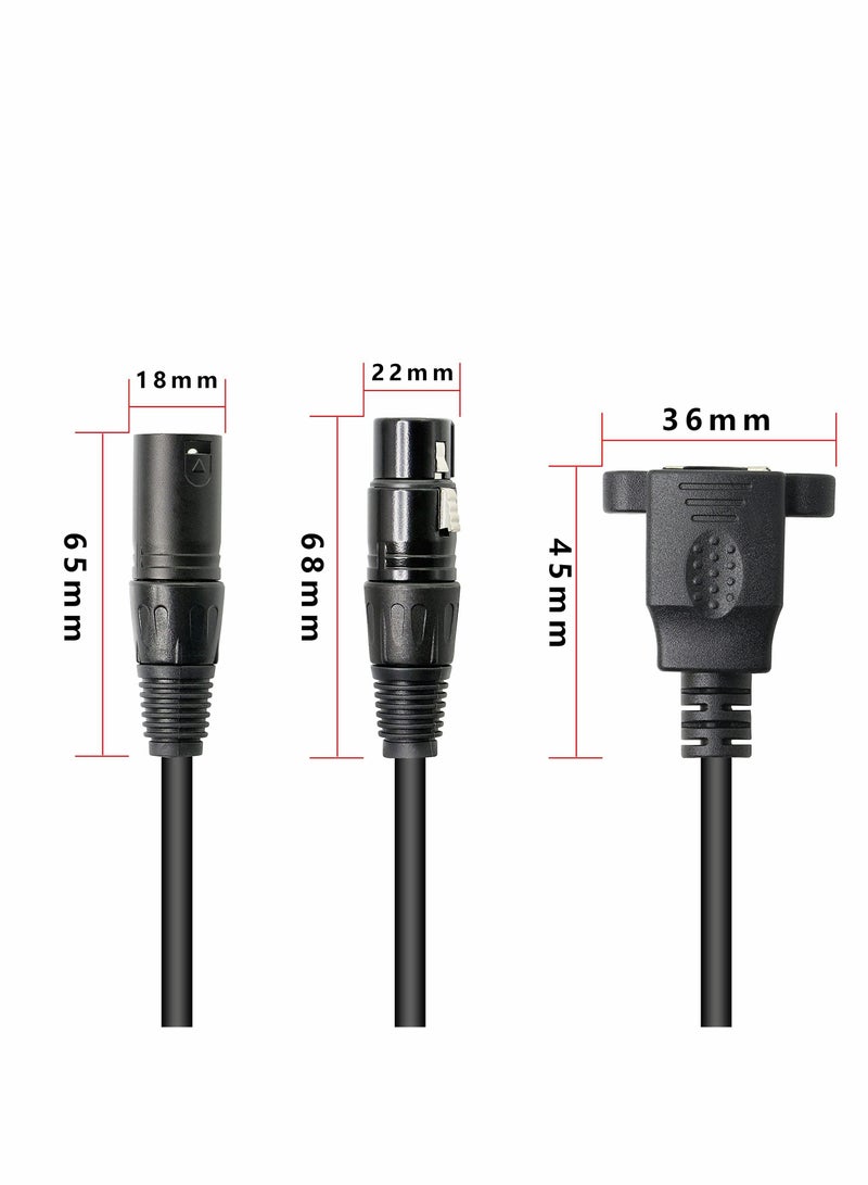 Y&D XLR 3pin to RJ45 Female Adapter CableXLR Male Network Connector Extension Cable Use Cat5 Ethernet for DMX-CON Controller Series-1.1Ft - Image 2