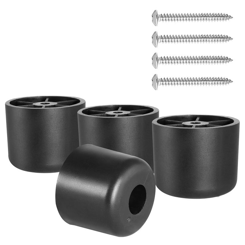 Masendelk 112 inch Black Plastic Furniture Legs Screwin Couch Legs Round Tapered Sofa Legs Replacement Legs for Furniture Couch Table Sofa Pack of 4