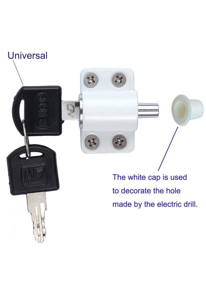 4 Pack Sliding Window Locks Adjustable Window Lock Aluminum Protective Anti-Theft Lock With Key Set Push Window Home Child Safety Door Lock - Image 5