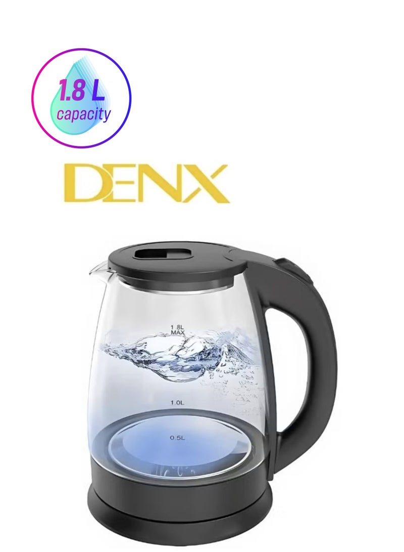 Denx Glass Electric Kettle Capacity 1.8 liters 1500 watts - Image 1