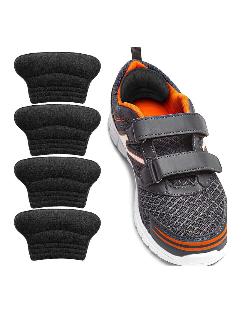 أوزيغالور 4 قطع وسائد لاصقة ذاتية اللصق لكعب الأطفال، معززات حجمية للأحذية الفضفاضة، تمنع الاحتكاك والبثور، أسود - Image 1