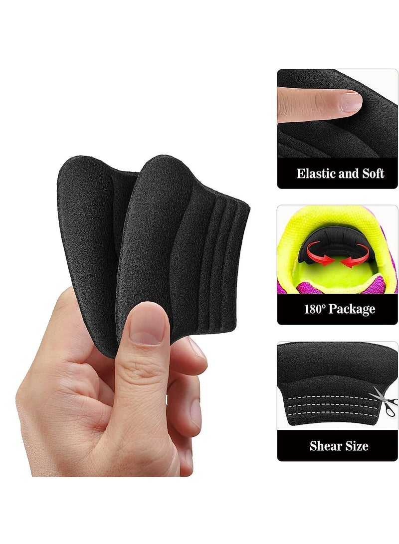 أوزيغالور 4 قطع وسائد لاصقة ذاتية اللصق لكعب الأطفال، معززات حجمية للأحذية الفضفاضة، تمنع الاحتكاك والبثور، أسود - Image 3