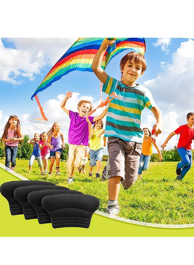 أوزيغالور 4 قطع وسائد لاصقة ذاتية اللصق لكعب الأطفال، معززات حجمية للأحذية الفضفاضة، تمنع الاحتكاك والبثور، أسود - Image 4