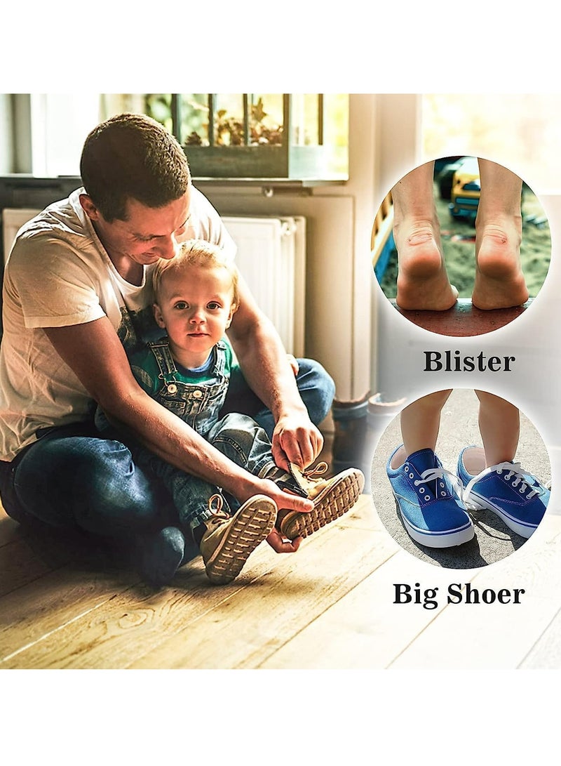 أوزيغالور 4 قطع وسائد لاصقة ذاتية اللصق لكعب الأطفال، معززات حجمية للأحذية الفضفاضة، تمنع الاحتكاك والبثور، أسود - Image 5
