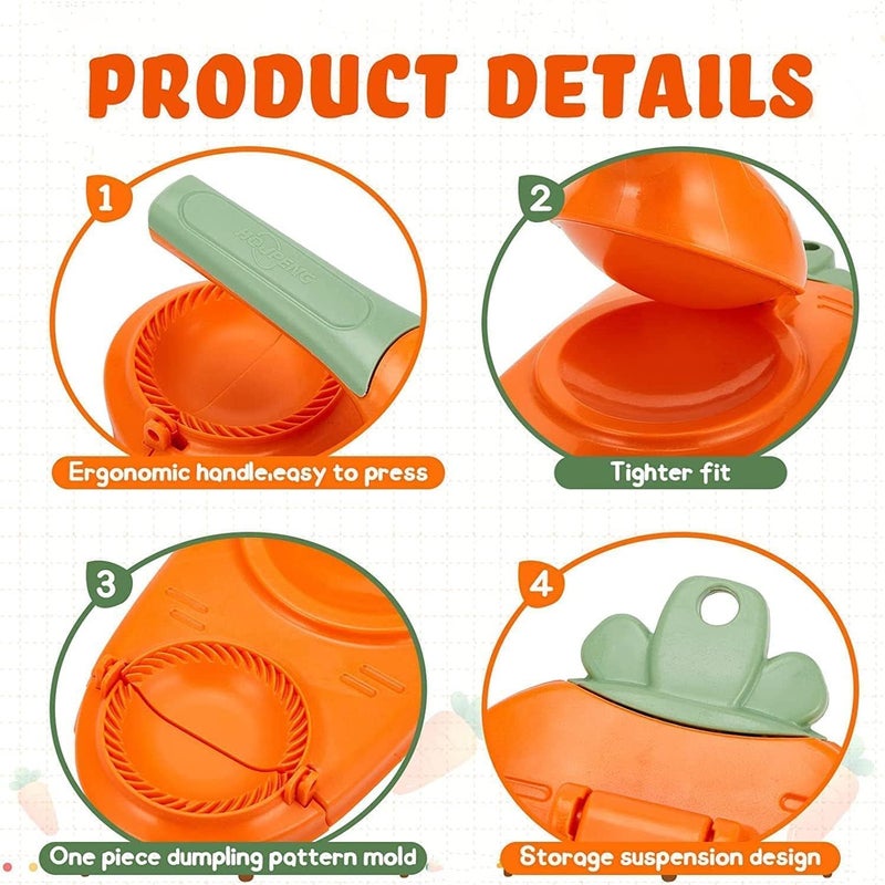 DIKPUL GROUP 2 in 1 Dumpling Maker Manual Dumpling Press for Gujiya Ghughra Momos Making Multicolor - Image 2