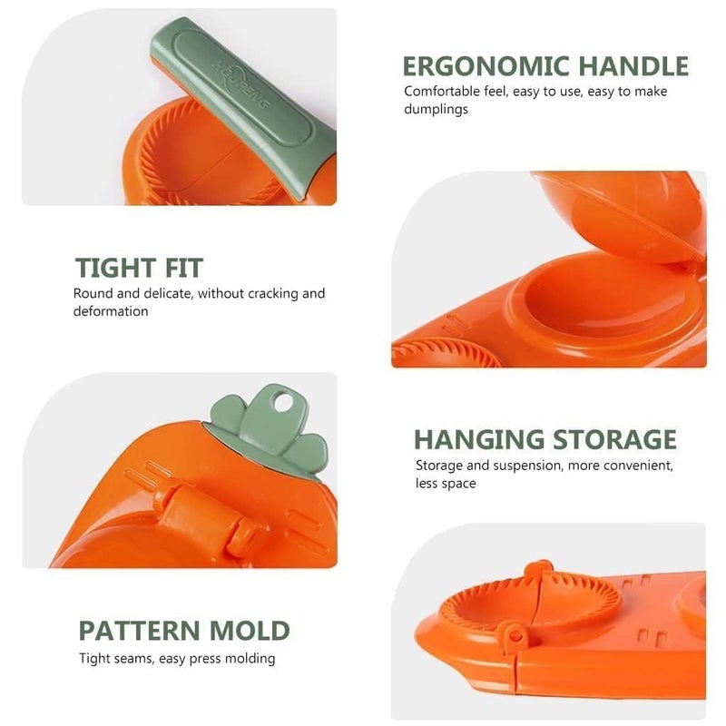 DIKPUL GROUP 2 in 1 Dumpling Maker Manual Dumpling Press for Gujiya Ghughra Momos Making Multicolor - Image 3