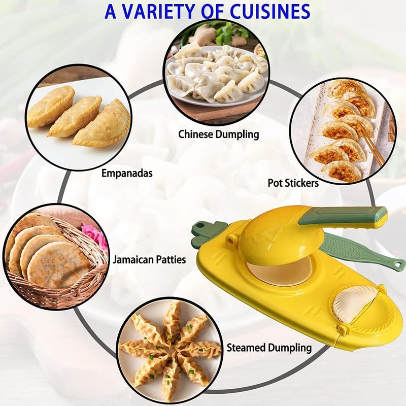 DIKPUL GROUP 2 in 1 Dumpling Maker Manual Dumpling Press for Gujiya Ghughra Momos Making Multicolor - Image 4