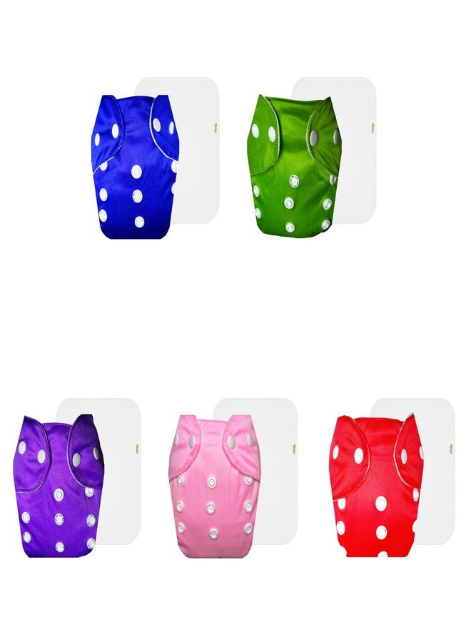 Dumbledo Lite Cloth Diaper with Cotton Insert (Pack of 5) | Soft & Gentle | Reusable & Washable | Quick Dry | Ideal for Toddlers | 3 Months - 2 Years | Unisex Baby - Image 1