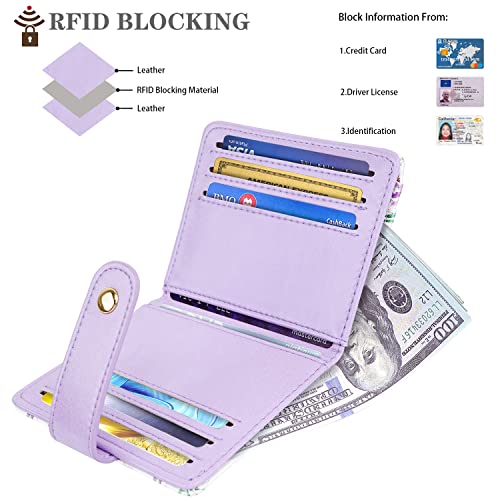 Simikol Small Wallets for Women Slim Minimalistfor Bifold Credit Card Holder for Pocket or Purse, White Daisy - Image 3